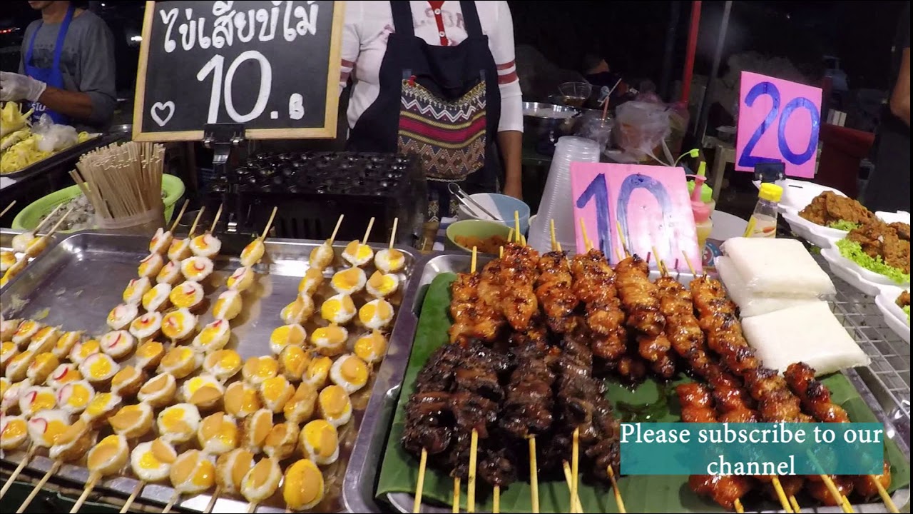 Pak Chong night market and Pak Chong town in night time.