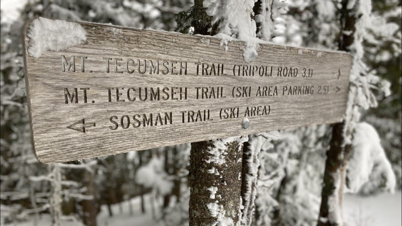 Mount Tecumseh in the winter. Hike in the White Mountains: Feb 2022
