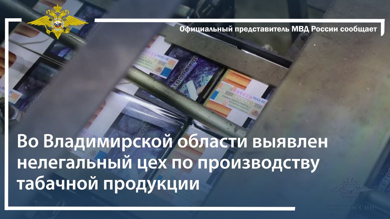 Ирина Волк: Во Владимирской области выявлен нелегальный цех по производству табачной продукции