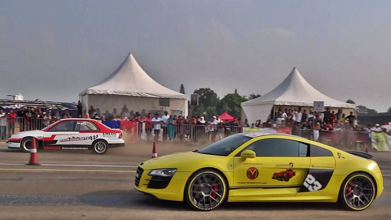 Supercars Drag Race in Bangalore | Vroom 2016 | INDIA