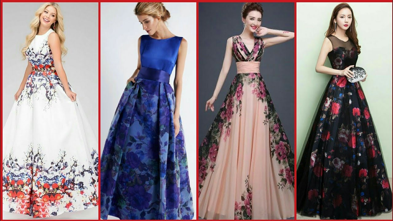 Outstanding And Elegant Floor Length Floral Long Prom/Maxi Dress Design