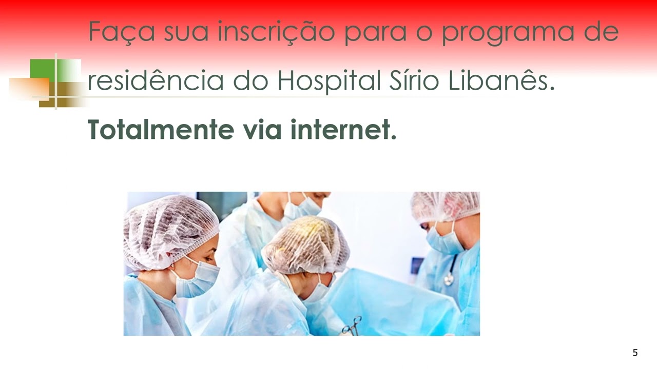 Programa de residência multiprofissional no Hospital Sirio Libanês em São Paulo.