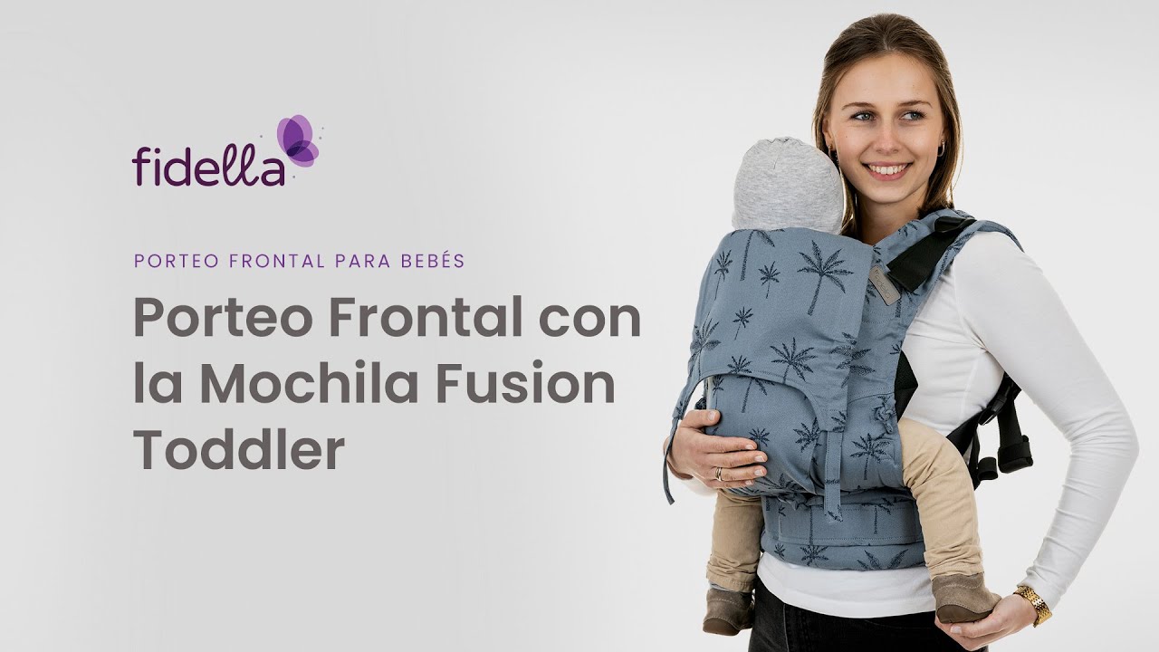Porteo Frontal con la Mochila Portabebés Fidella Fusion Toddler