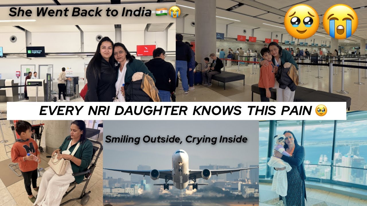 Airport Goodbye That Broke Me 💔 | NRI Life Reality#goodbye#livingabroad#indian#familyvlog#viral#maa 