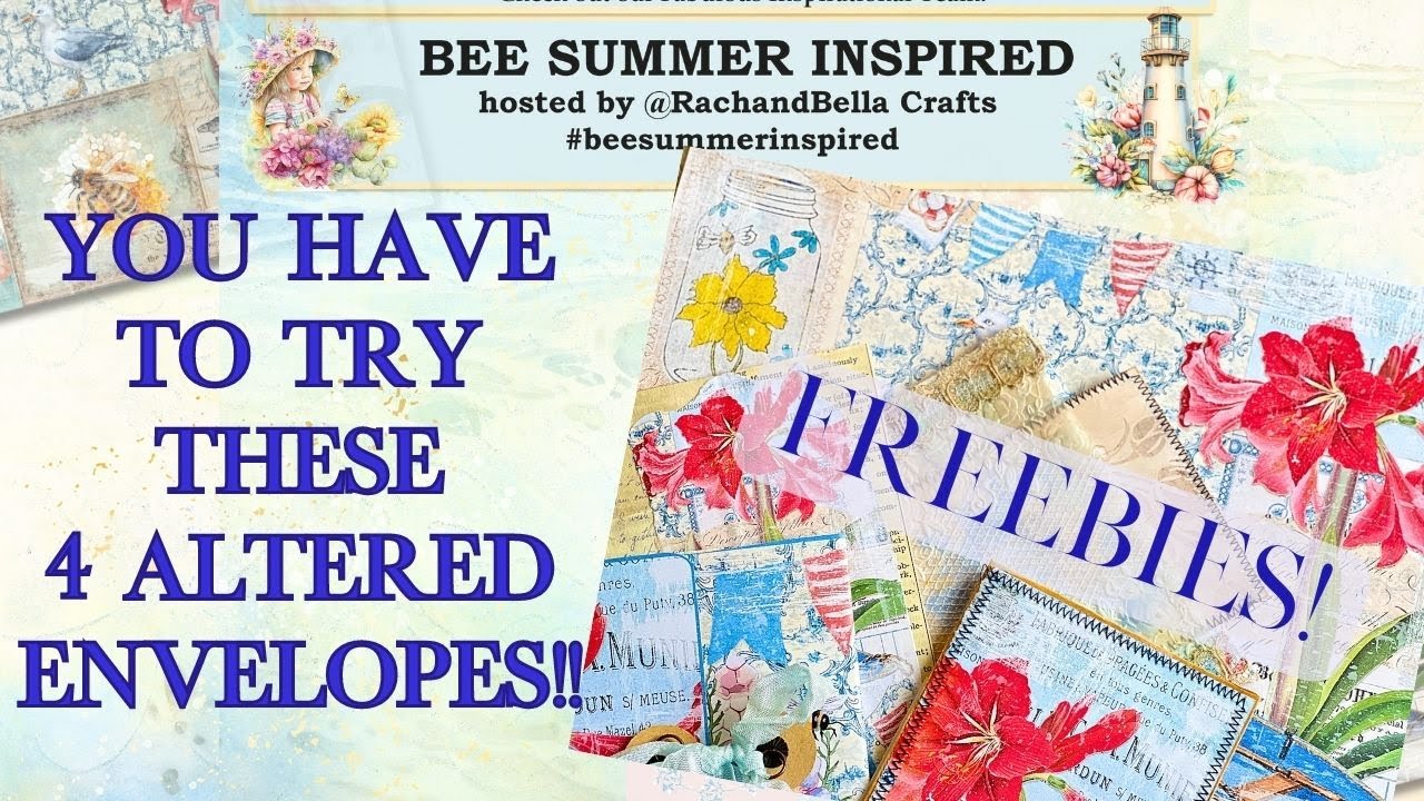 QUICK AND EASY - 4 ALTERED ENVELOPE IDEAS!  WITH COLLAB FREEBIES!!