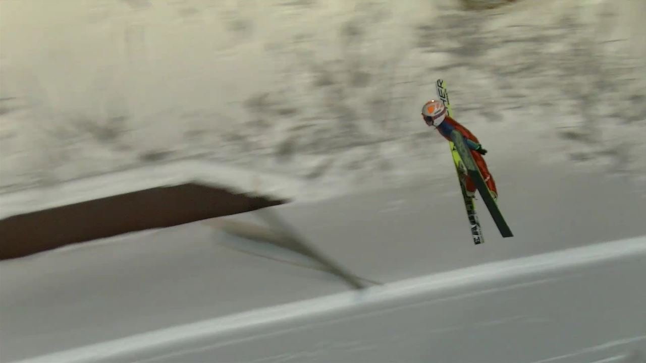 9 years old schoolboy first jump hill Lahti HS 70 m