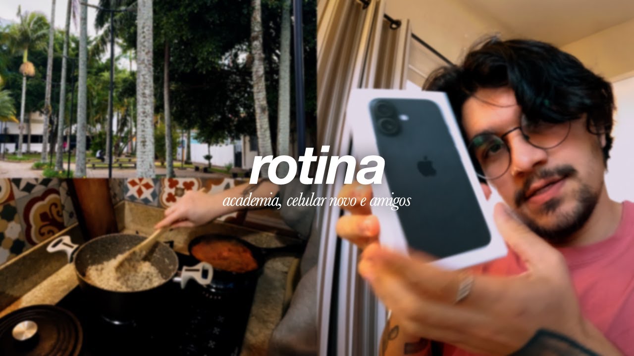 celular, marmita, academia e amigos