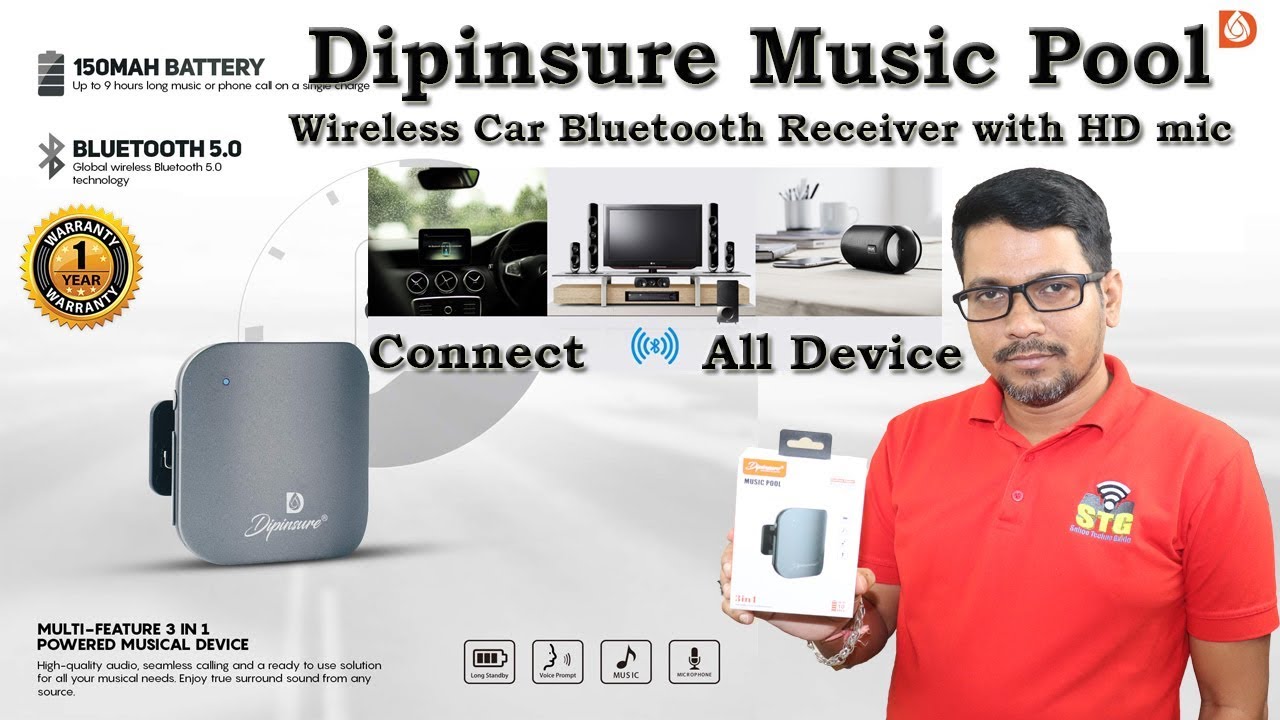 Hindi || Dipinsure Music Pool || Best Bluetooth receiver with mic|| Review unboxing in Hindi