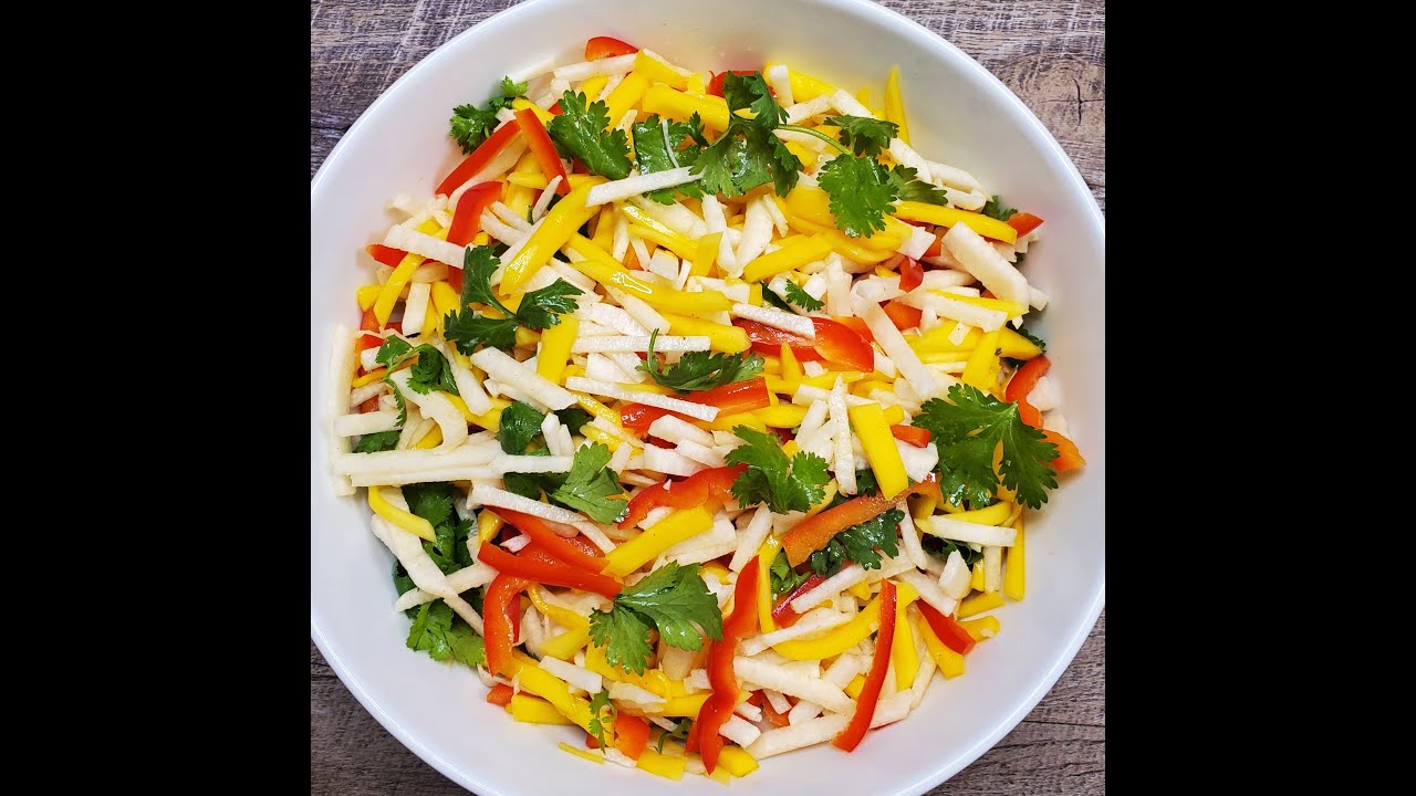 The Ultimate Mango Jicama Salad✌🏼❤️🍽 No Cook Summer Dish #recipe