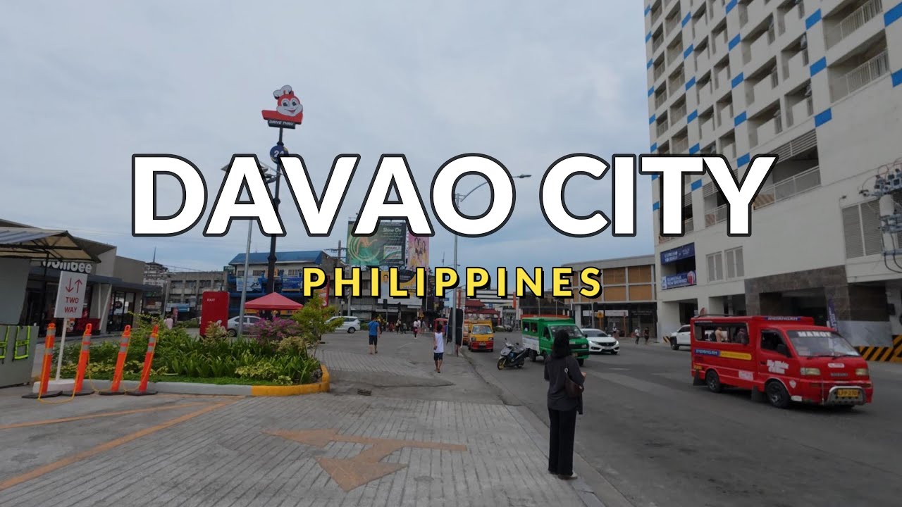 Davao City Under a Cloudy Sky, 4K Walking Tour Philippines