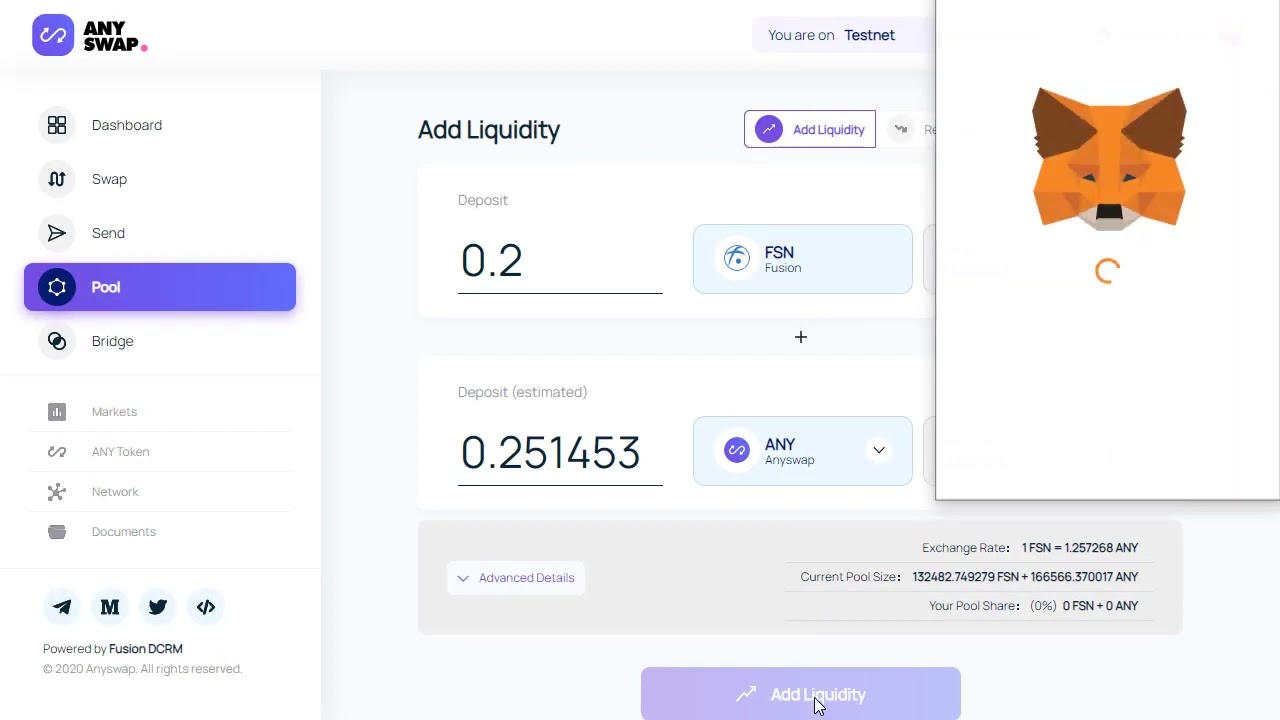 How to Add and Remove Liquidity on Anyswap exchange