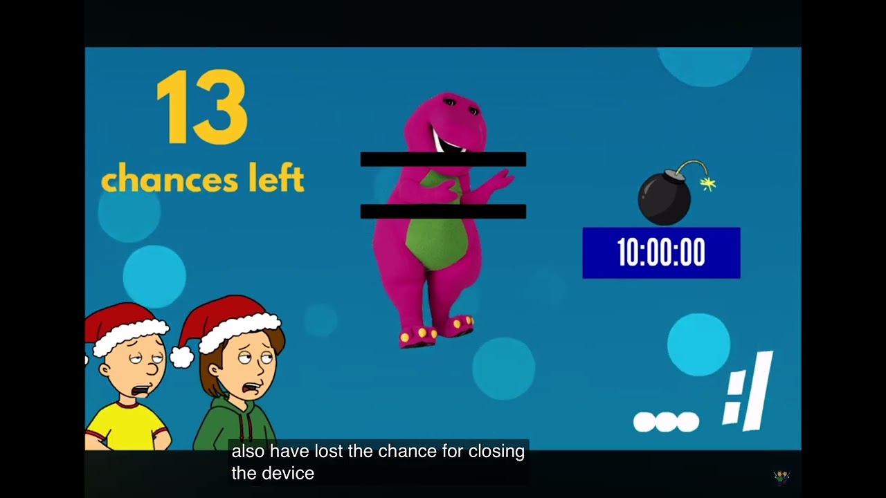 Caillou and Boris gets  A Barney error
