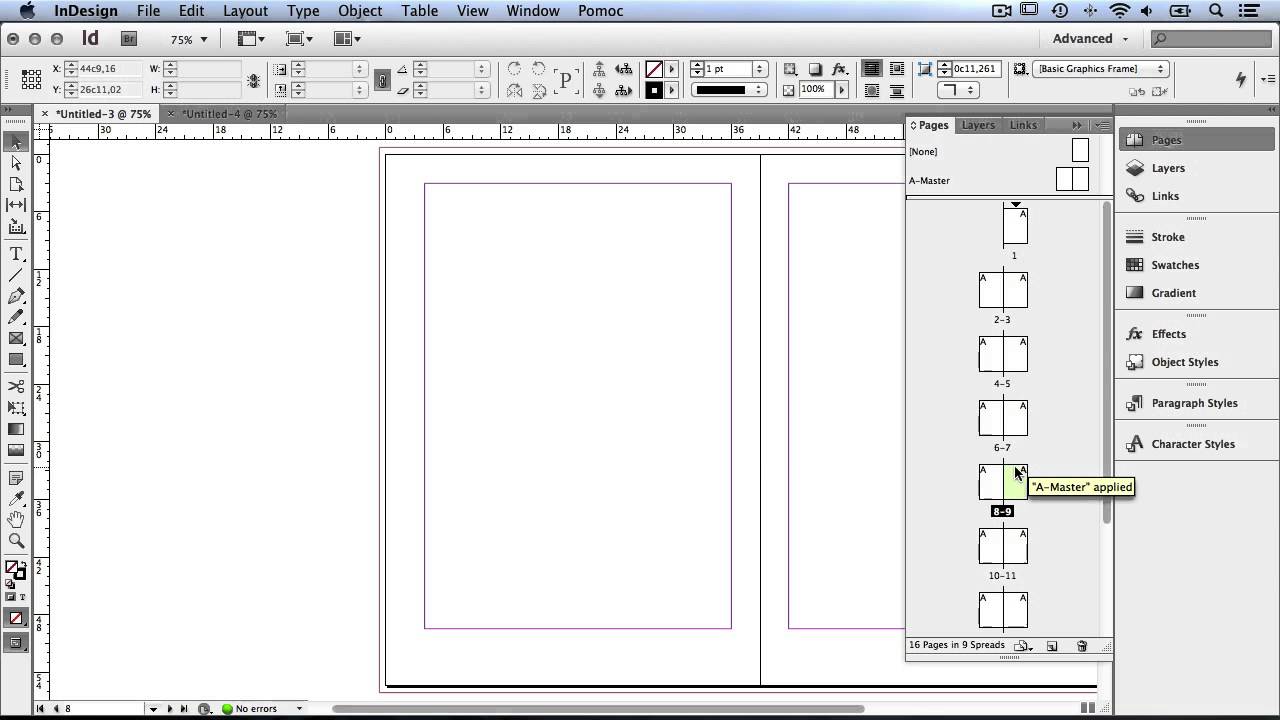 Kurs InDesign [lekcja#5] - Zarządzanie stronami w dokumencie