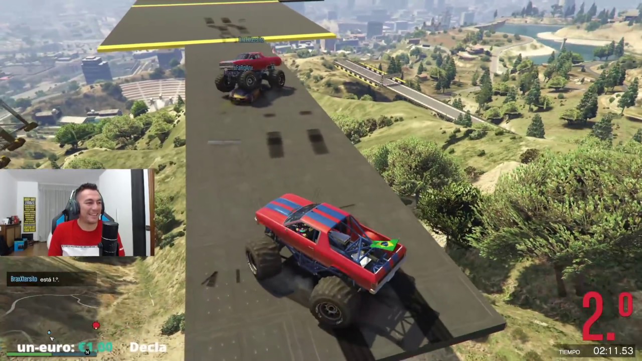 GTA 5 | PARKOURS!!! PANTOS MOTOS Y MONSTER TRUCKS!! (Directo Resubido) | Stratus