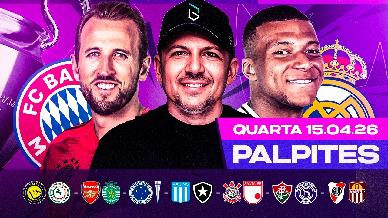 PALPITES DE FUTEBOL PARA O DIA 15 04 2026 (QUARTA-FEIRA) | Boleiros Tips