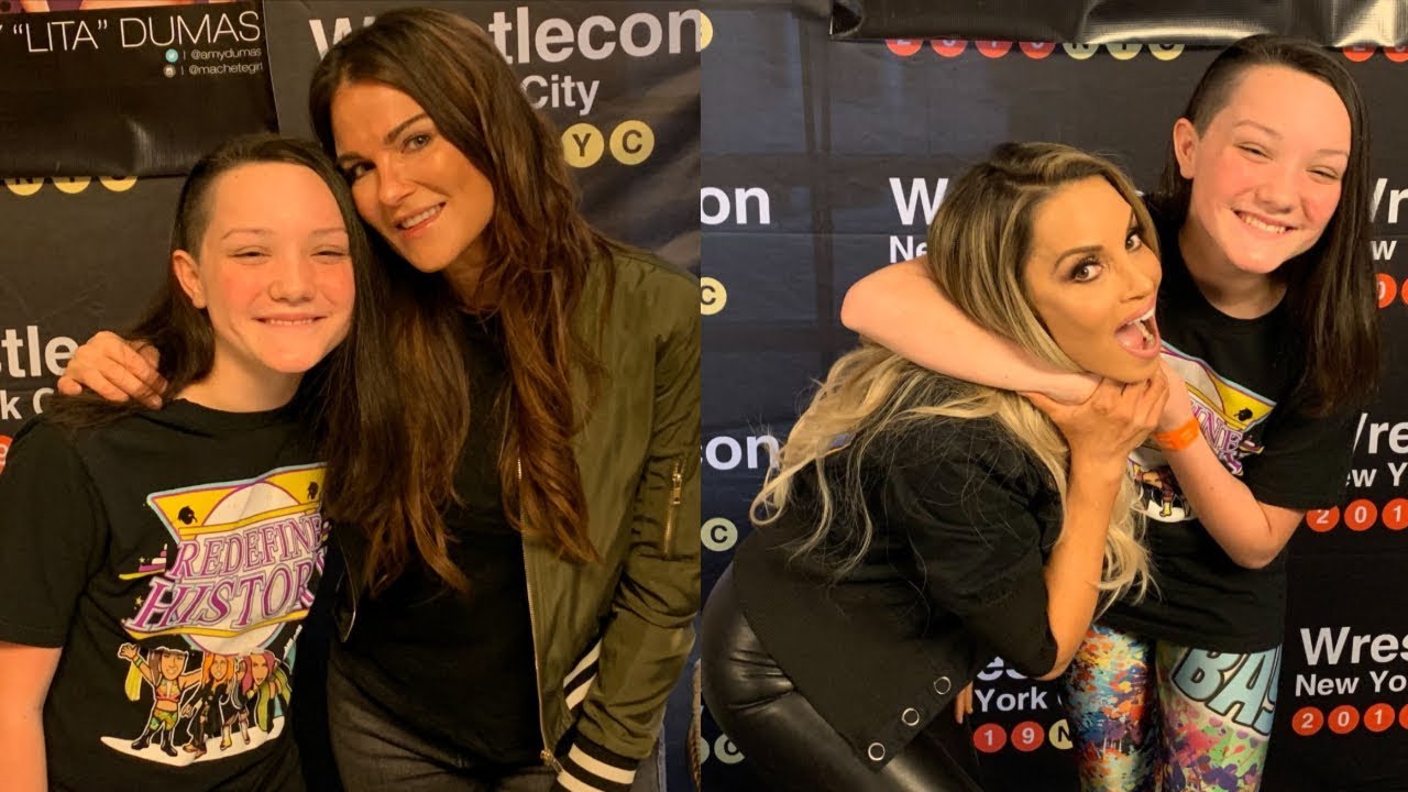 Meeting WWE Hall of Famers Trish Stratus and Lita
