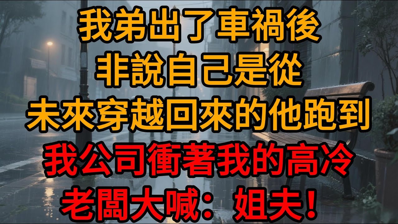 我弟出了車禍後，非說自己是從未來穿越回來的，他跑到我公司衝著我的高冷老闆大喊：姐夫！#甜文 #言情小說 #爽文
