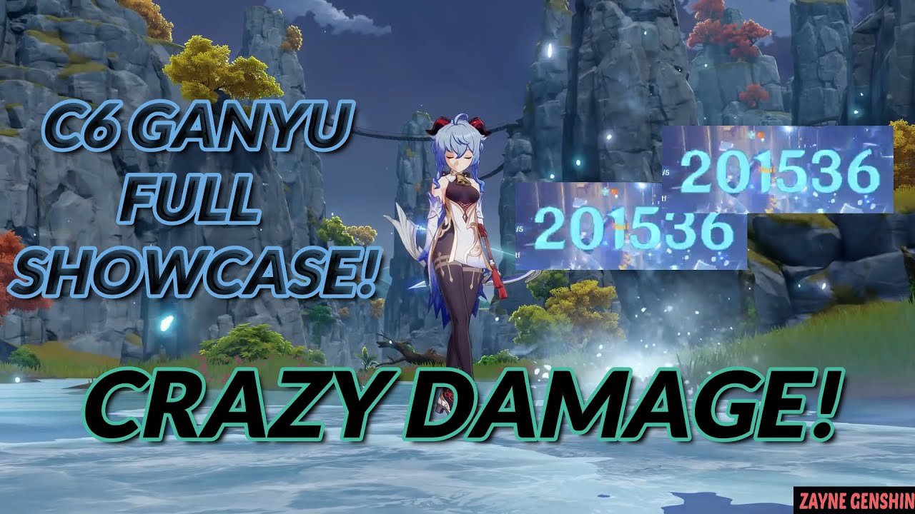 C6 GANYU GAMEPLAY FULL SHOWCASE - OBLITERATES EVERYTHING! | GENSHIN IMPACT