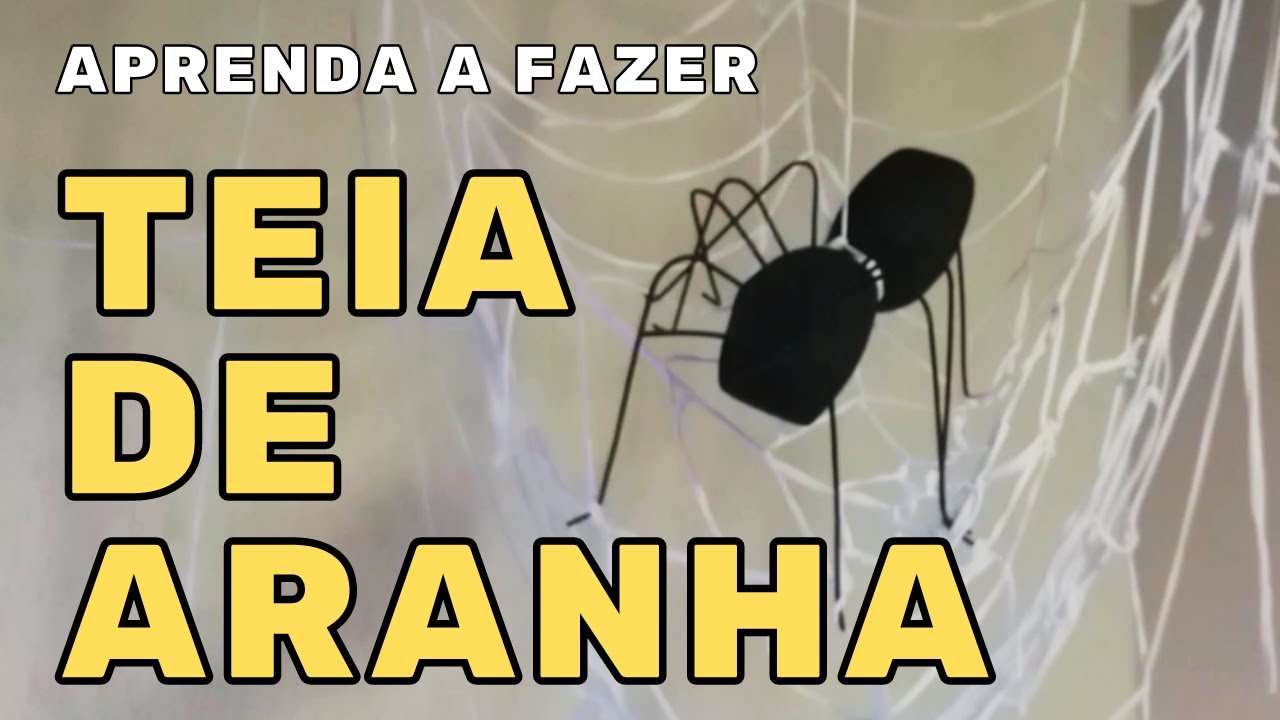 COMO FAZER TEIA DE ARANHA - Aprenda esse passo a passo usando tira de malha - Decoração HALLOWEEN