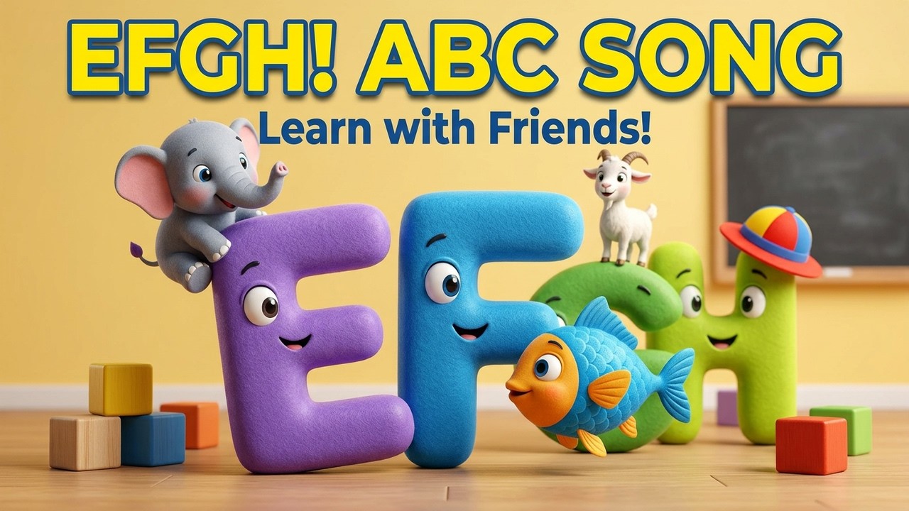 Песенка про алфавит EFGH | E — слон, F — рыба | Изучаем алфавит для малышей
