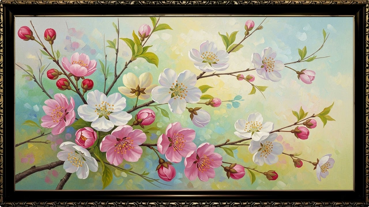 Timeless Floral Oil Painting | Elegant Frame TV Gallery Display