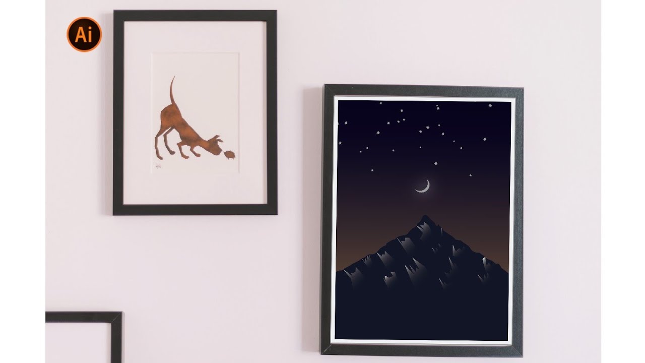 How to make a vector mountain art in Adobe illustrator | Adobe illustrator tutorial