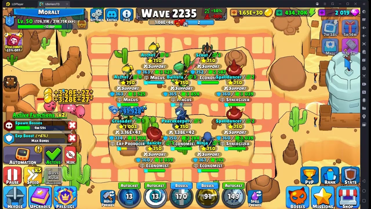 (EN) Idle Hero TD - Transition Hybrid Team R100/R150 XP and Energy Farm
