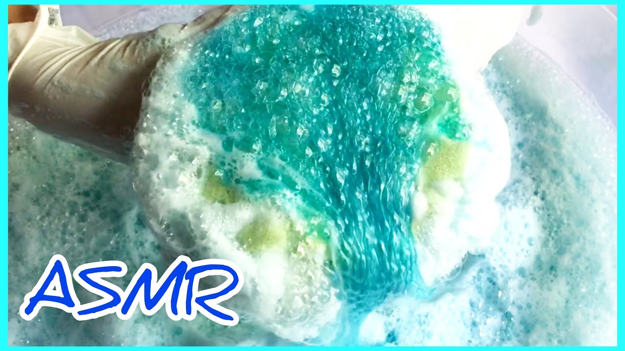 ♻ Asmr Pine & Laundry Liquid Sponge Squeezing Soapy Sponge Rinsing Asmr Sleep Oddly Satisfying