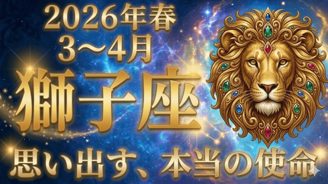 【獅子座3月4月】2026年春、使命が書き換わる！しし座の皆さんへ星からのメッセージ【西洋占星術・12星座】