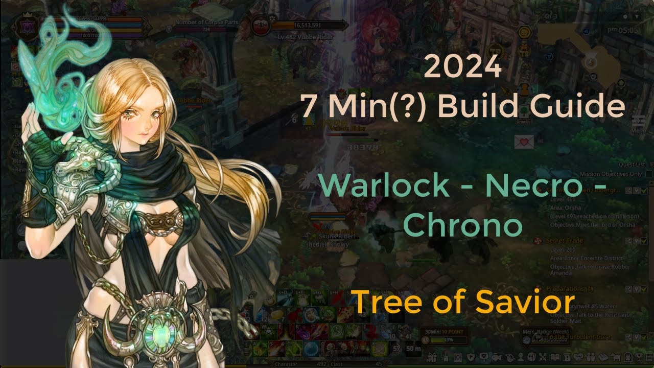 [Tree of Savior] ไกด์บิลด์ 7 นาที : Warlock - Necromancer - Chronomancer