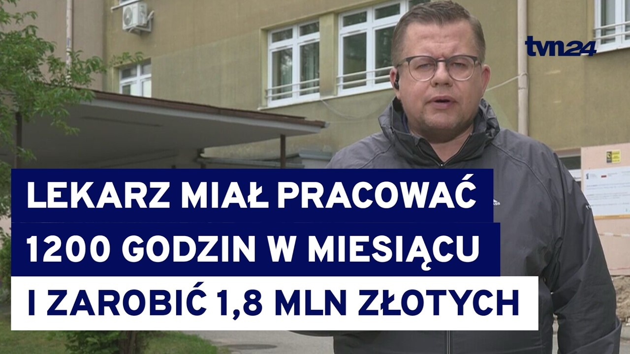 Lekarz miał zarobić 1,8 mln zł. Wykazywał 1200 godzin pracy w miesiącu