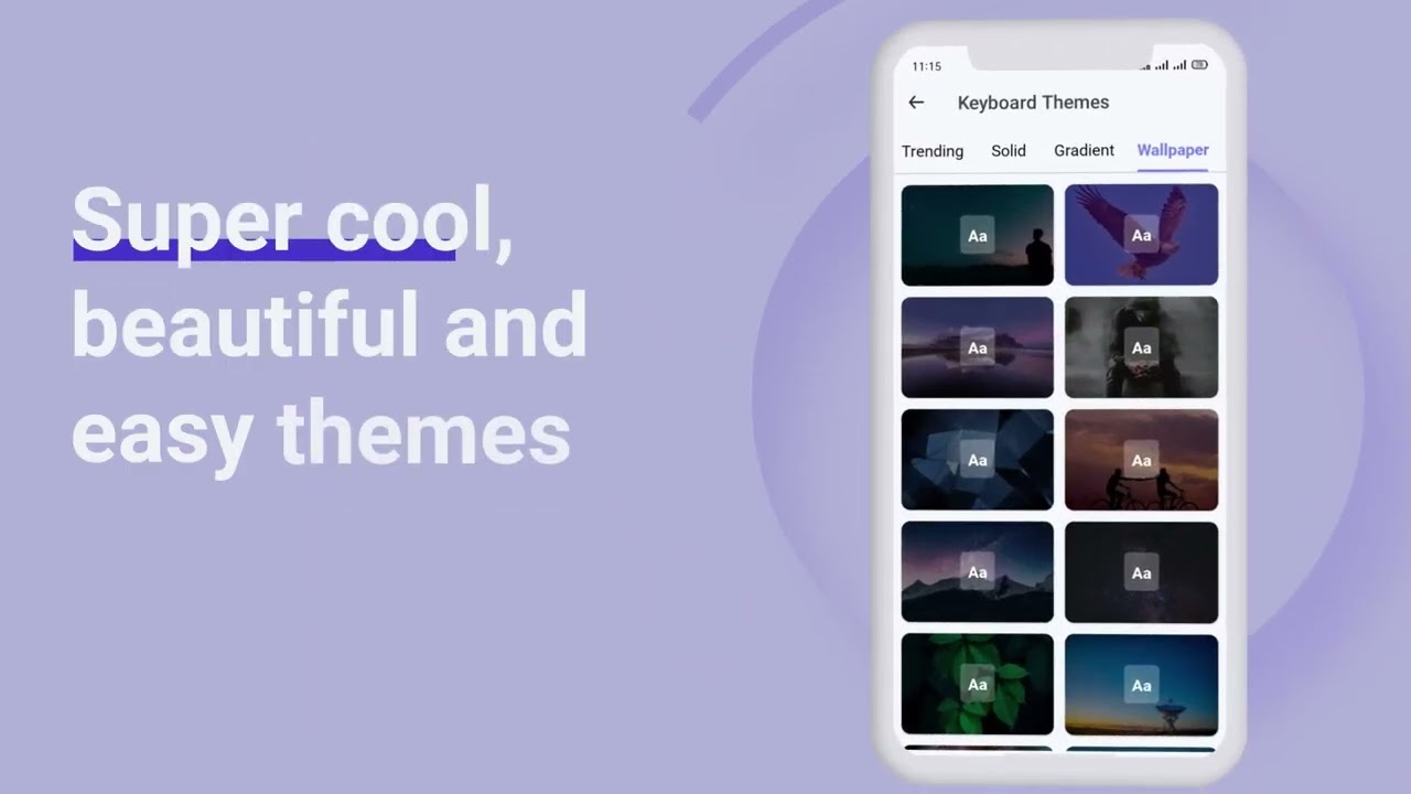 Beautiful keyboard layouts, themes, and backgrounds.