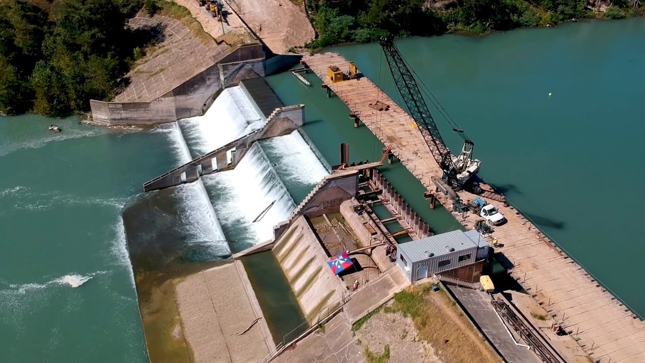 This is what Lake Dunlap Dam looks like 2 years after spill gate failure caused lake to drop 7 feet
