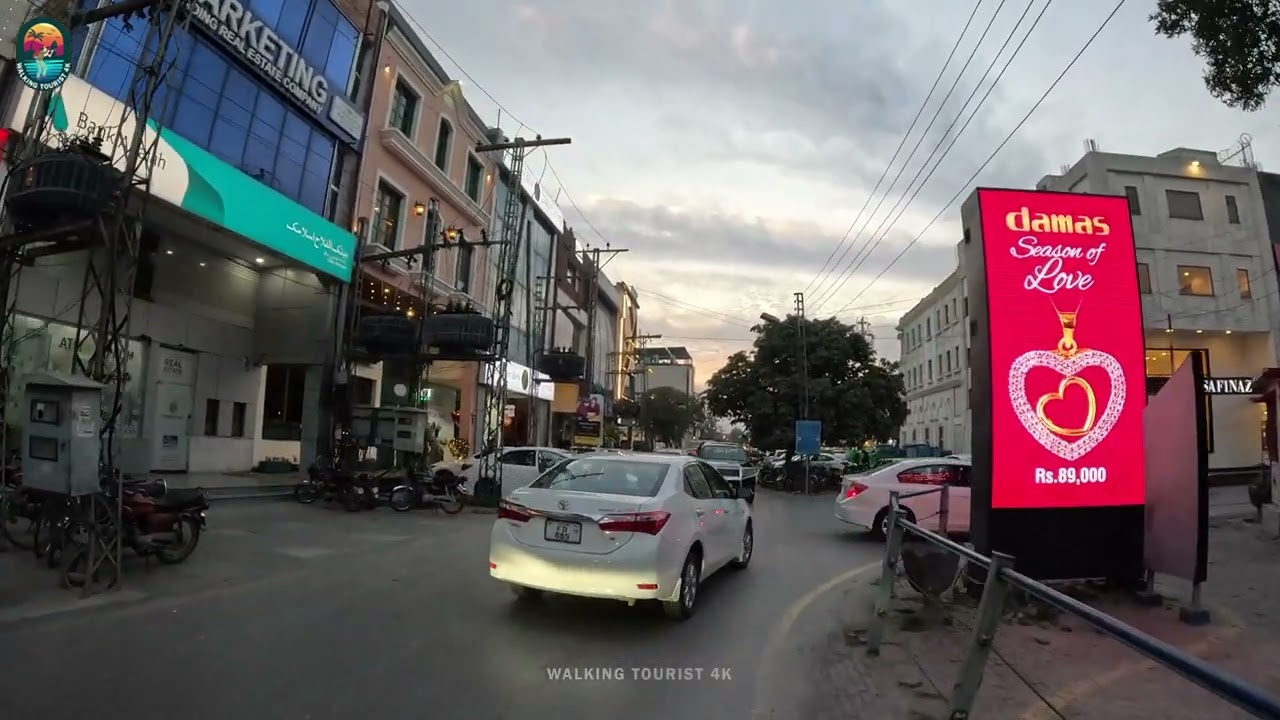 Virtual Walk in DHA Phase 3 Lahore - Relaxing Commercial Market Tour - Walking Tourist 4K