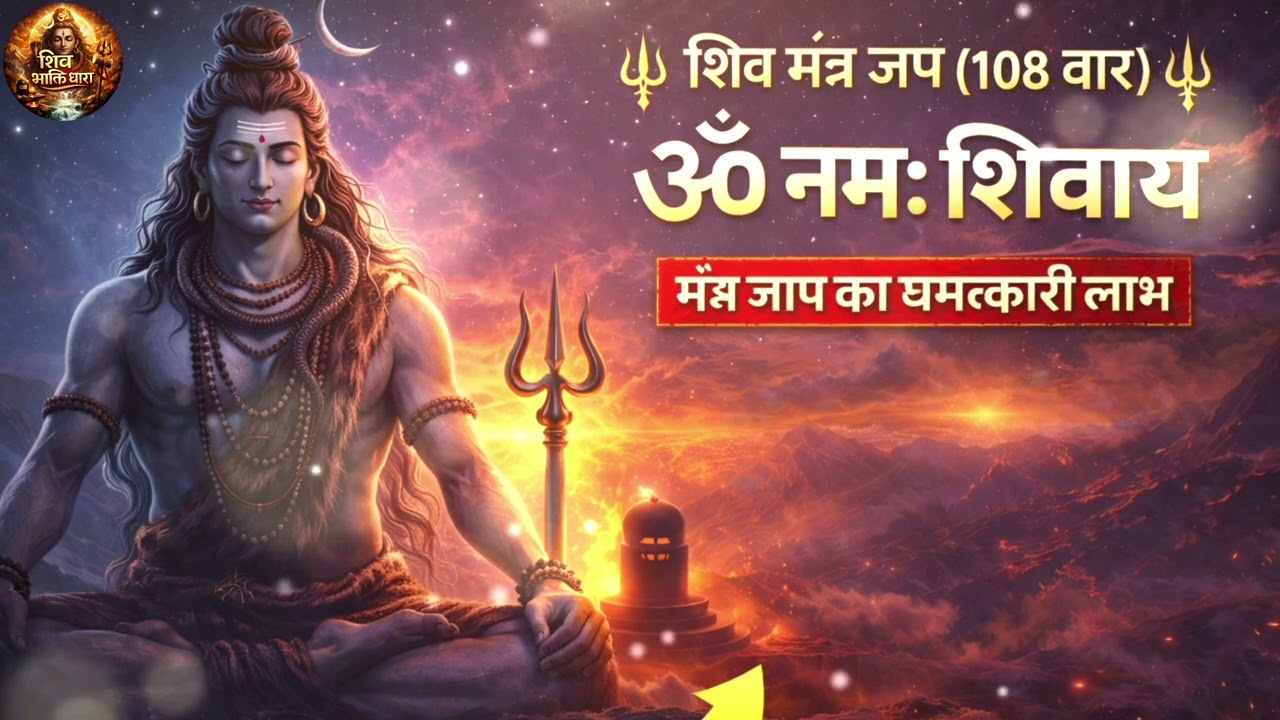 ॐ नमः शिवाय मंत्र जप (108 बार) | Deep Peace & Positive Energy | Shiva Meditation