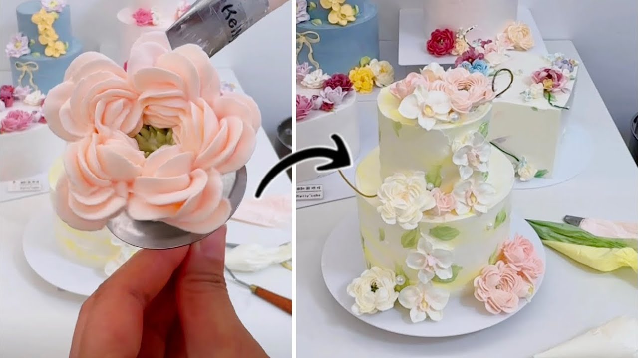 25-Minute: Learn Floral Cake Decorating /Step-by-Step Online Tutorial!🎂