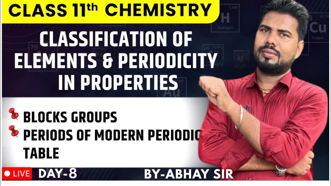 Class 11 Chemistry Chapter - Classification of Elements & Periodicity | Blocks, Groups & Periods