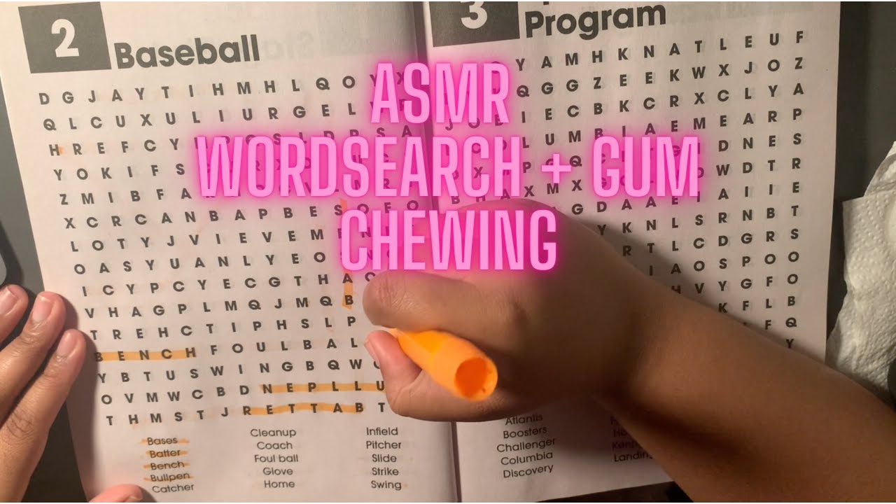 ASMR | Word Search + Gum Chewing To Help You Fall Asleep