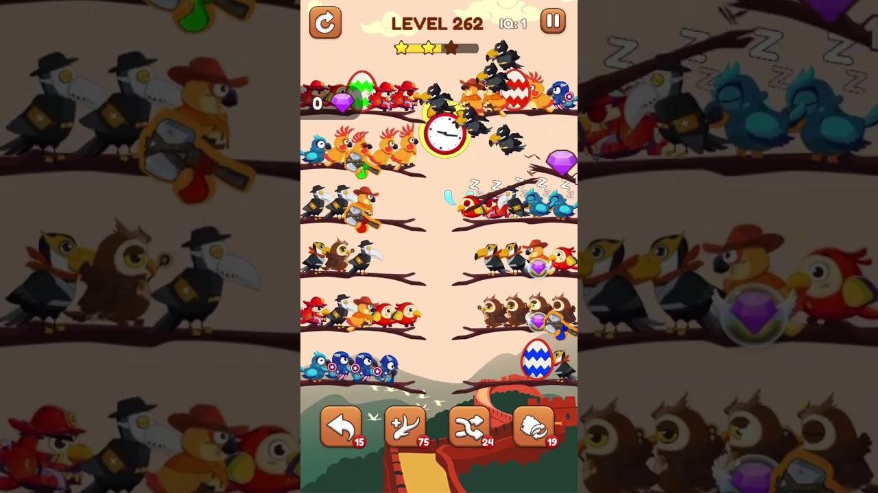 Bird Sort 2: Color Puzzle Level 262 