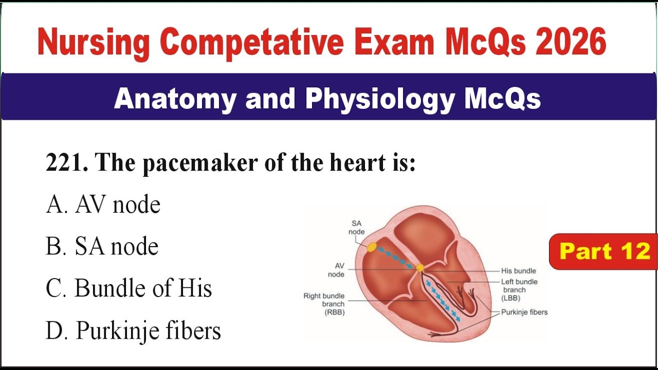 Nursing Competitive Exam MCQs 2026 | Anatomy & Physiology MCQs | RRB AIIMS BSc Nursing