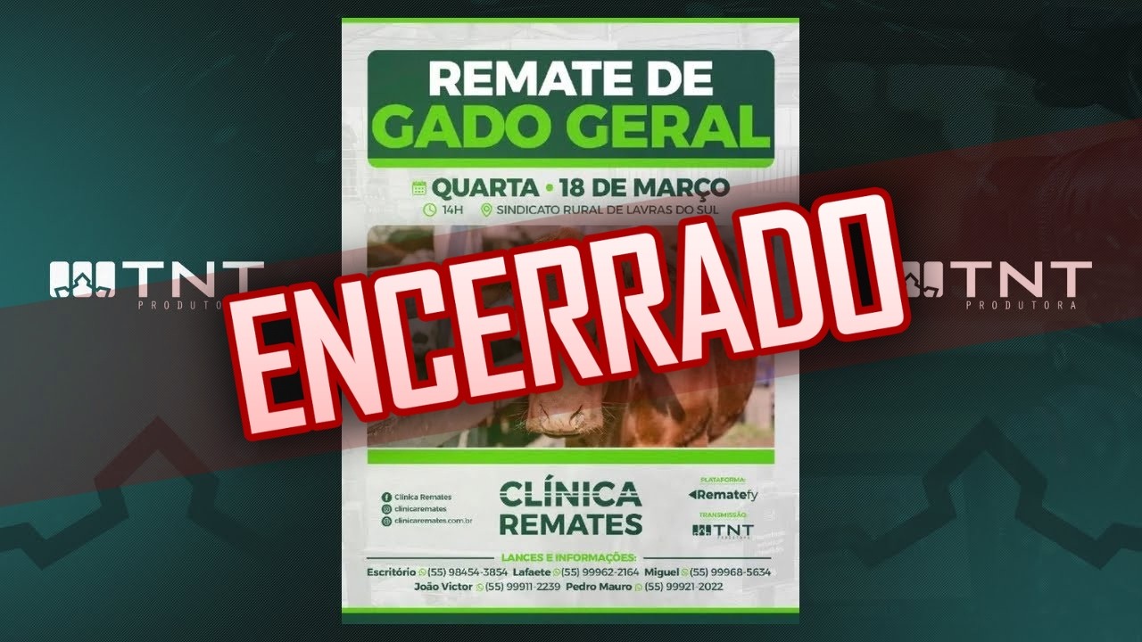 18/03- Gado Geral Clínica Remates | 14h