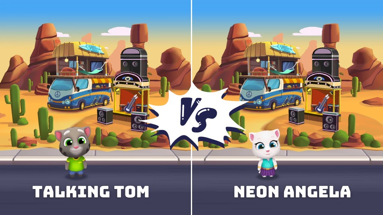 Talking Tom vs Neon Angela - Talking Tom Gold Run New Update 6.9.1