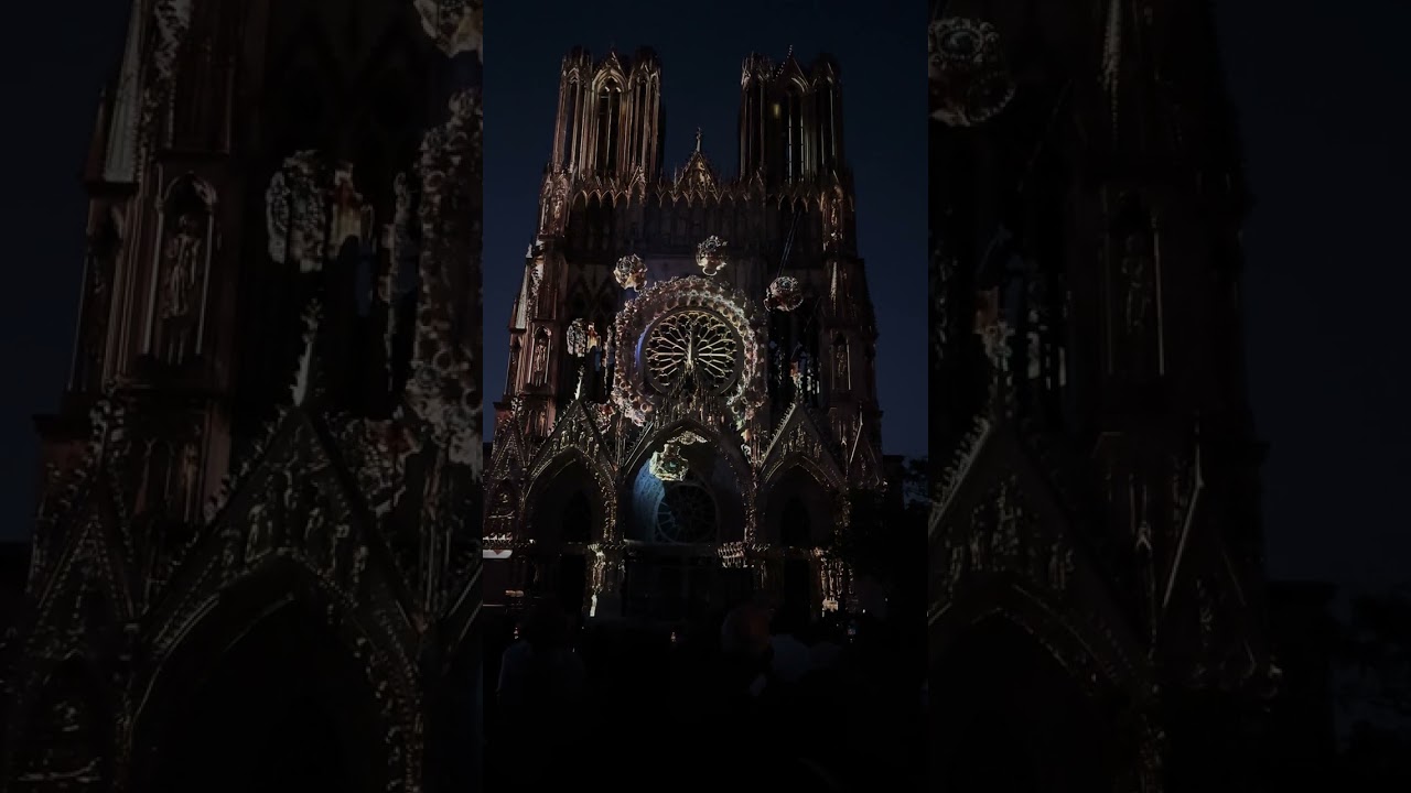 Notre Dame Cathedral in Reims, France - Light Show