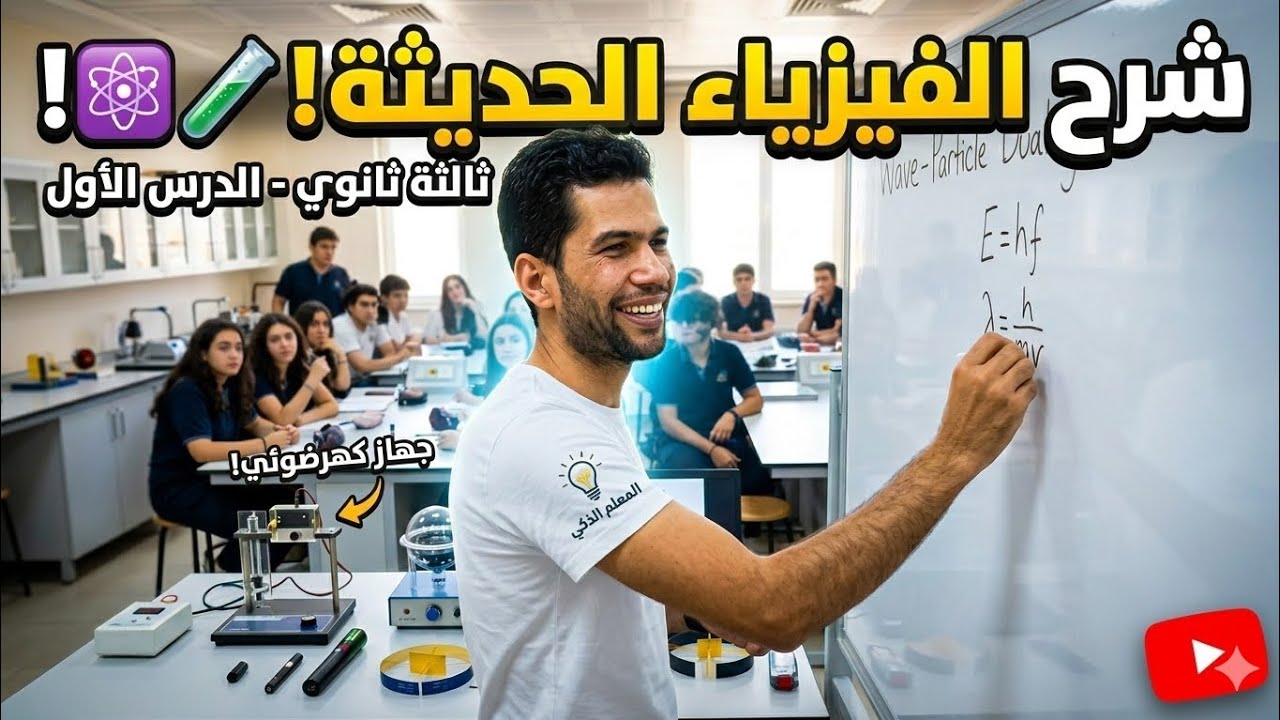 الفصل الخامس/الطبيعه الموجيه للجسيم والميكروسكوب الالكتروني/ فيزياء حديثه تالته ثانوى 