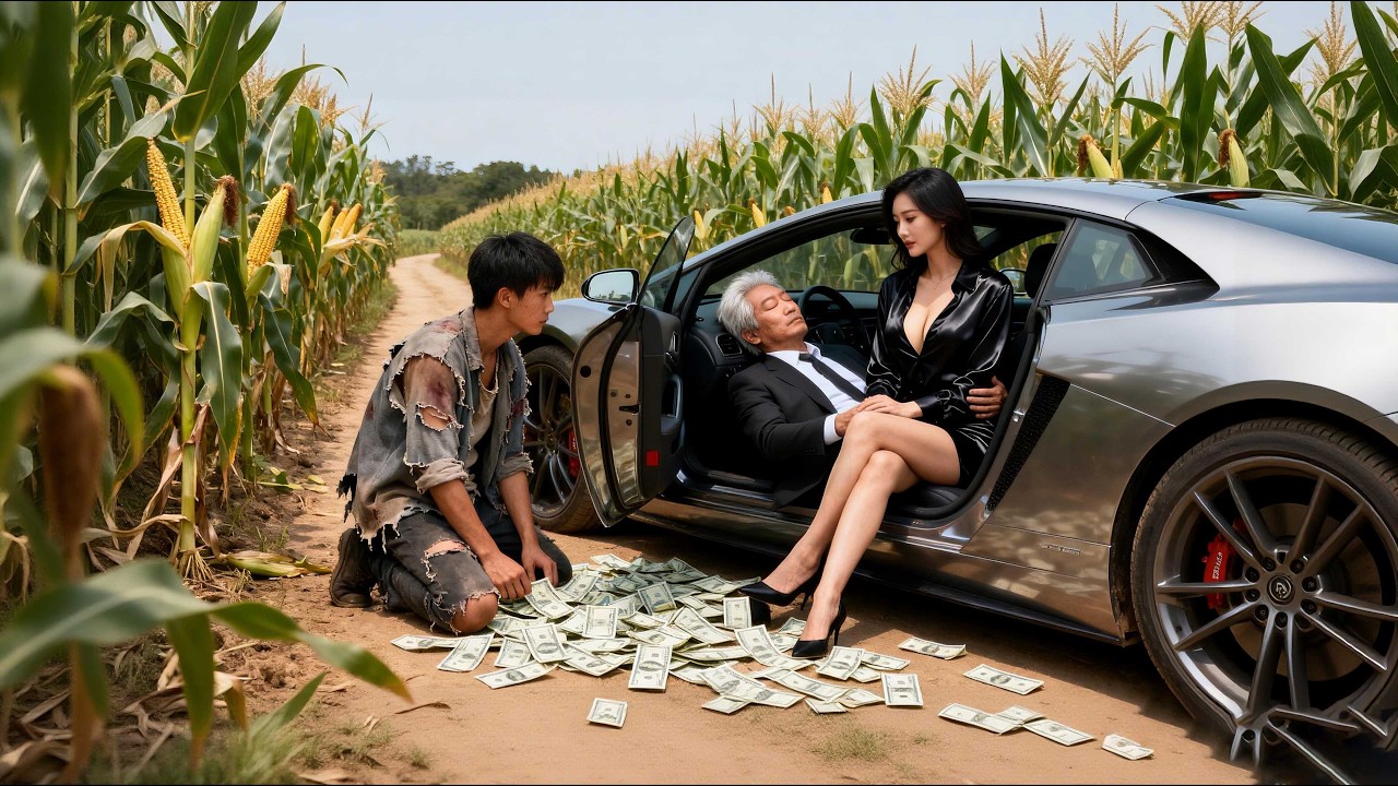 乾爹，我想給你養老！窮小伙子野外撞見富豪和美女激情一幕，豈料富豪激動的當場暈厥，小夥救下富豪當場認作乾爹，從此逆襲成為首富！#男頻 #短劇 #窮小子 #女總裁 #逆襲