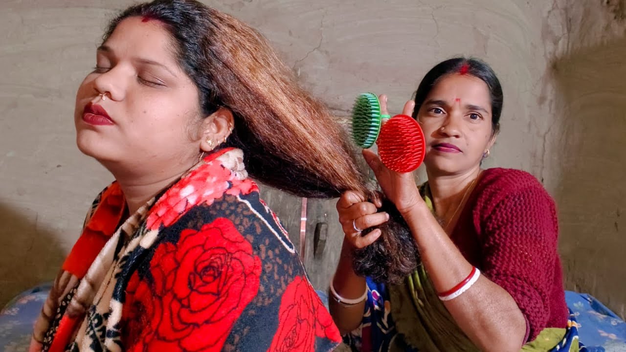 ASMR|| My Mother Doing Wooden Hair Massage and Hair Cracking (Tingle's) 🫶