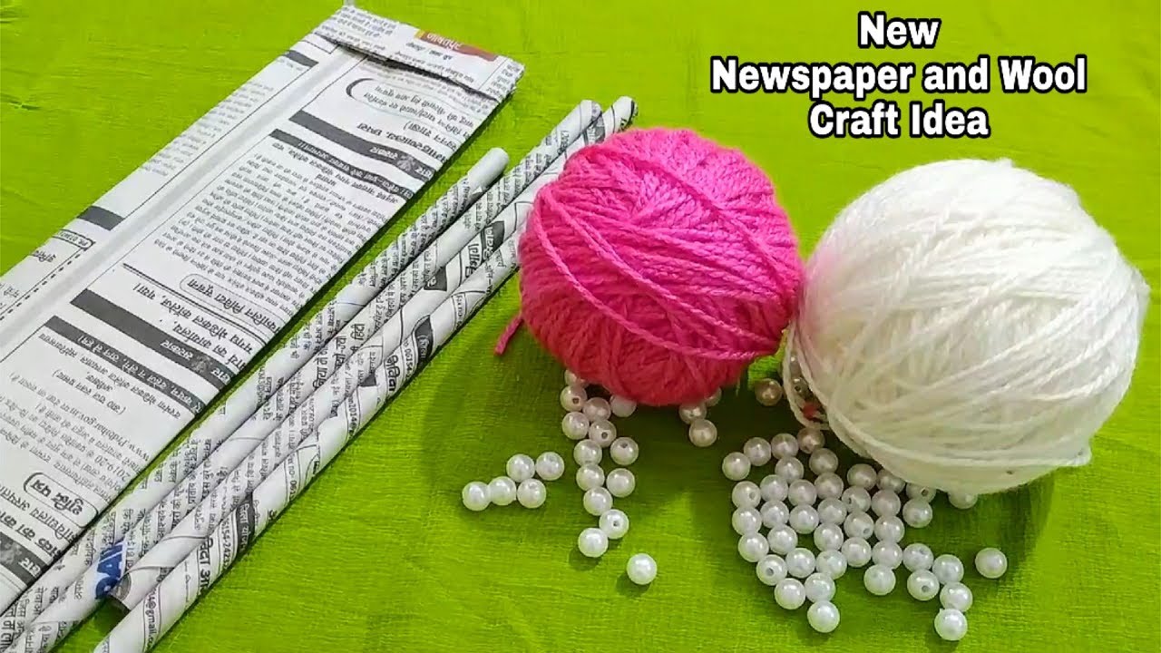 Superb Craft Idea Out Of Waste Newspaper and Wool | Perfect Reuse Of Waste