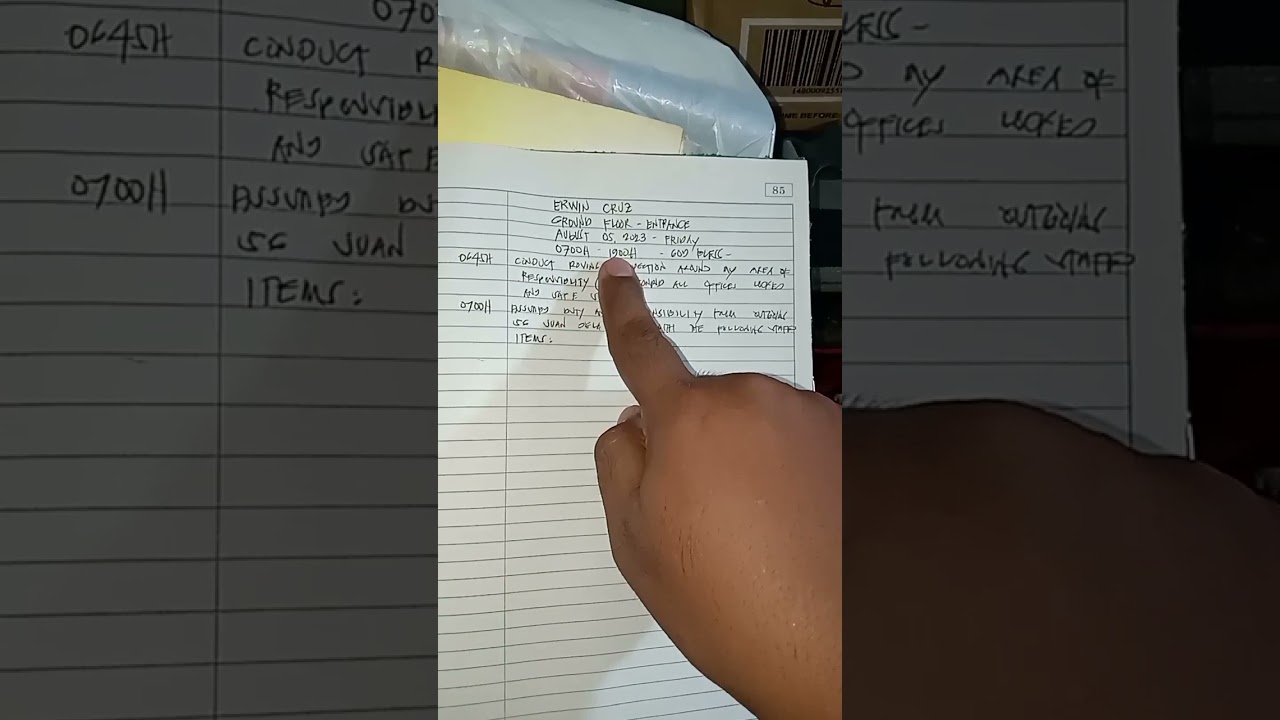 Paano  umpisahan Ng Security Guard regarding Entry of Logbook. #logbooktutorial
