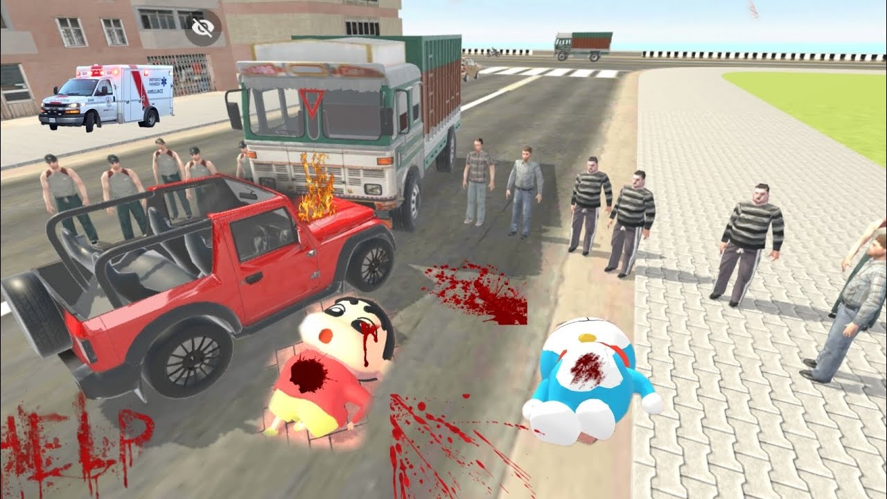 Sinchan and doremon accident 😭😱 Indian teaft auto simulator