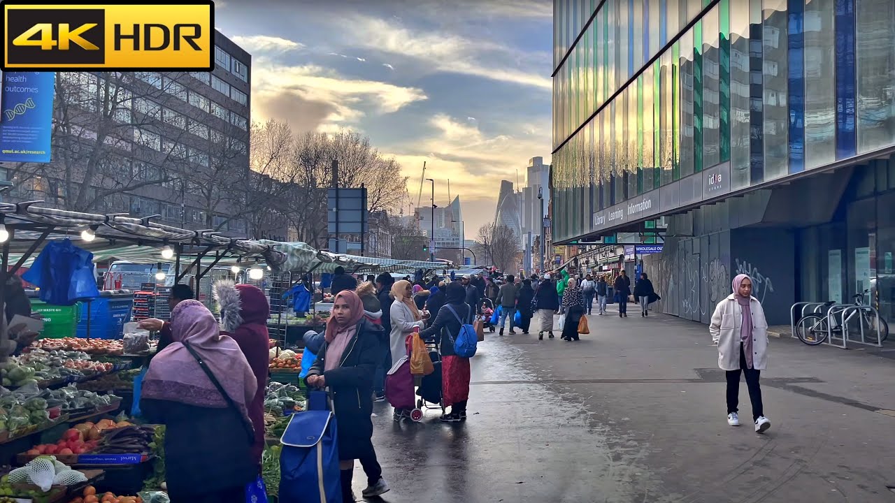 Walking the Diverse East End of London | Whitechapel, London Winter Walk [4K HDR]